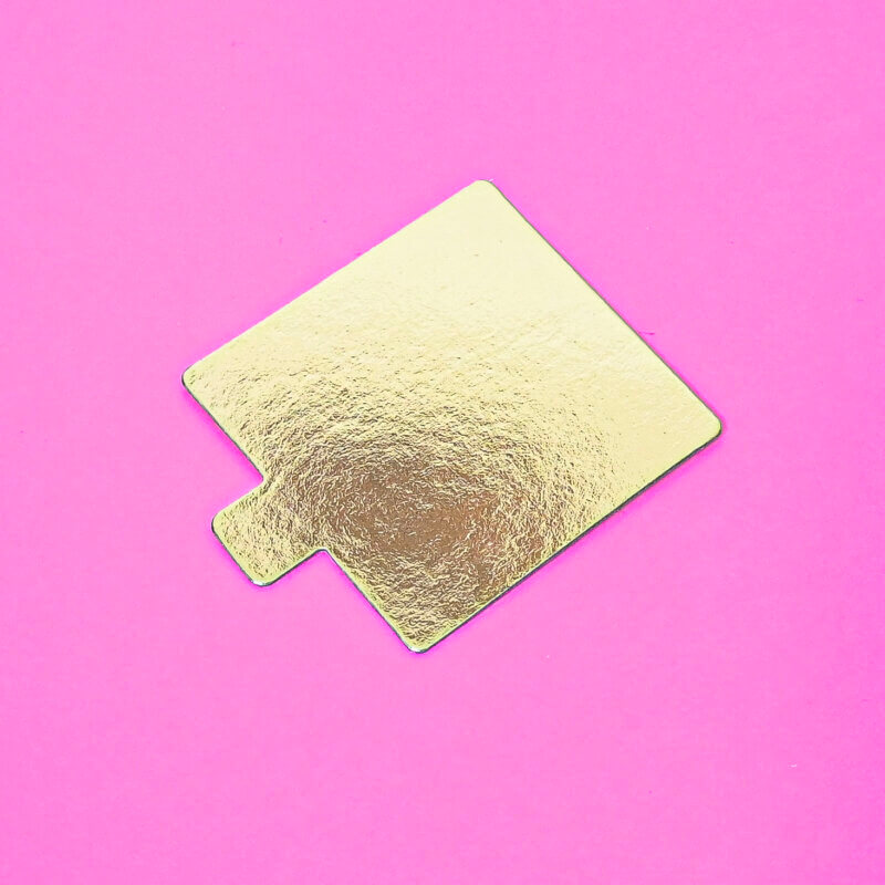 Mini podnos na zákusky – zlatý – štvorcový