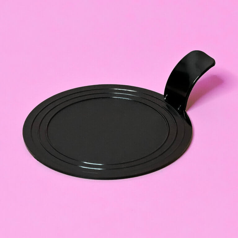 Mini podnos na zákusky čierny plastový