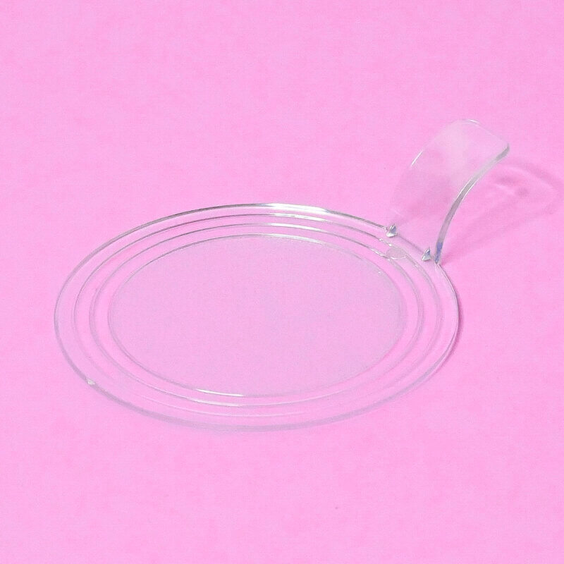 Mini podnos na zákusky transparentný plastový