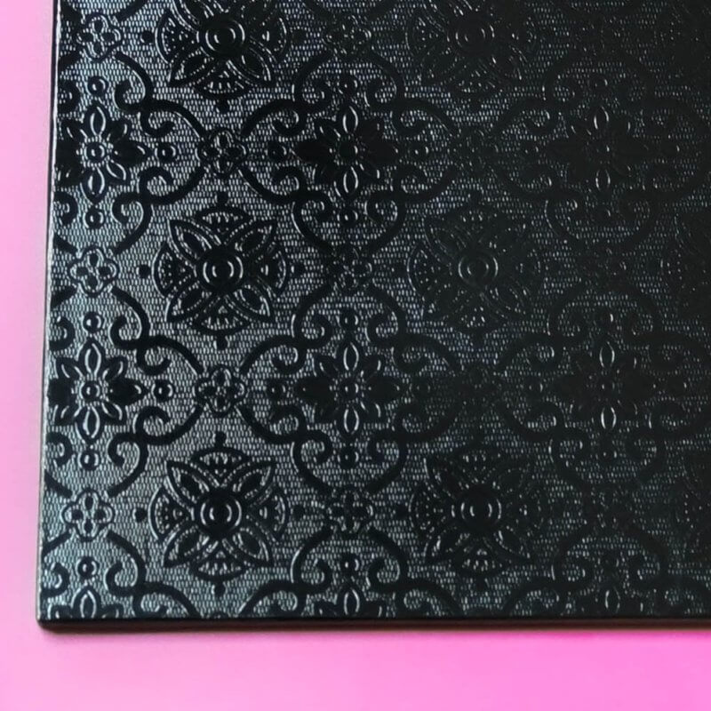 Malý podnos na zákusky - čierny - 15x15 cm